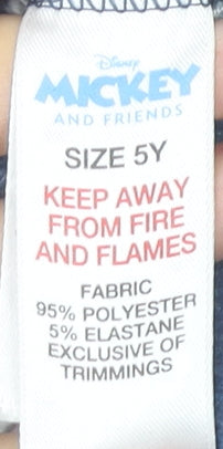 Disney Boys Blue Mickey Mouse Fleece One Piece Pyjamas 5 Years Hooded