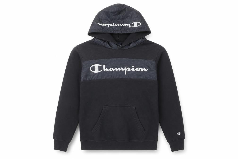 Mens UK XS Regular Champion Black Pullover Hoodie
