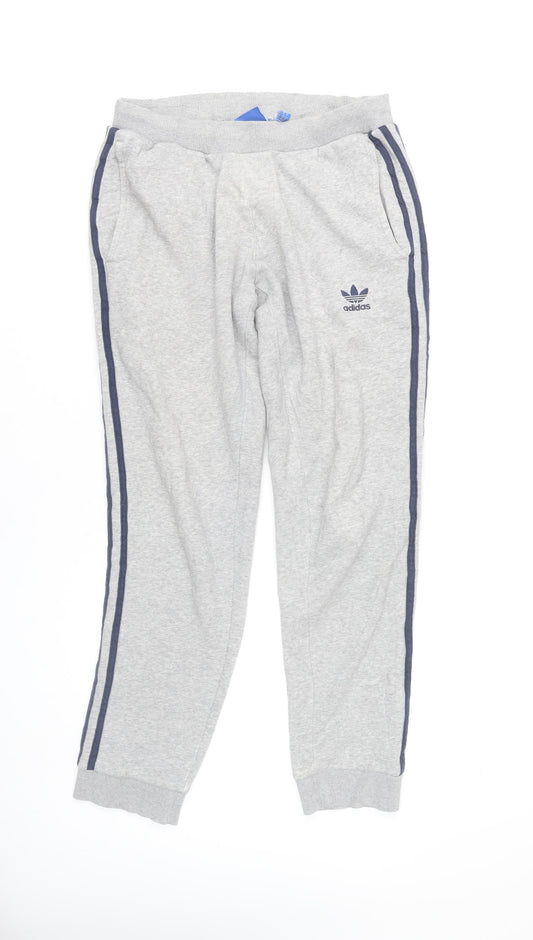Adidas Men's Grey Sweatpants Joggers Size S Tapered Casual