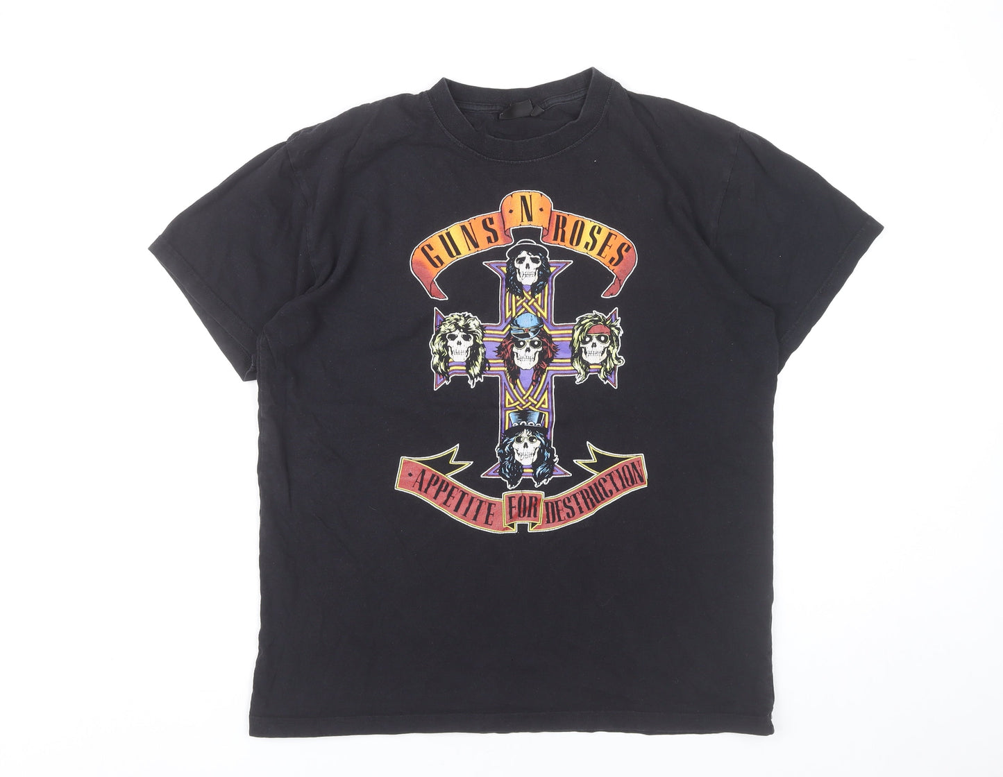 Bravado Womens Black Guns N' Roses Band T-Shirt Size M Rock Tee