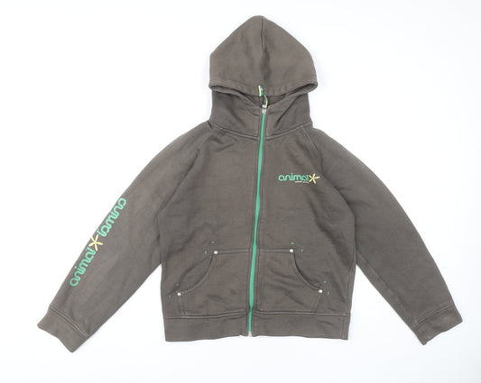 Animal Womens Brown Full Zip Hoodie Size 12 Logo Hooded Sweatshirt