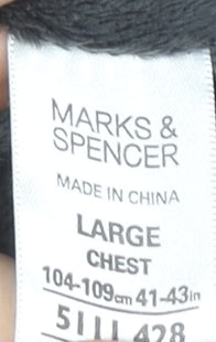 Marks and Spencer Mens Grey Bomber Jacket L 41"-43" Full Zip Cotton