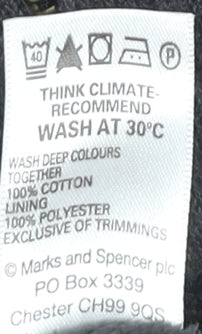 Marks and Spencer Mens Grey Bomber Jacket L 41"-43" Full Zip Cotton