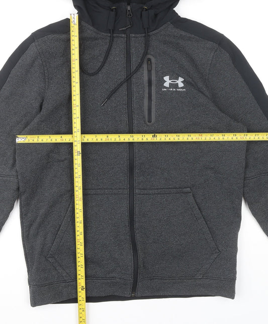 Under Armour Men’s Grey Full Zip Hoodie Size M ColdGear Sportswear