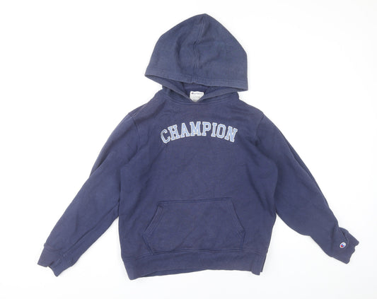 Champion Boys Blue Pullover Hoodie 11-12 Years Regular Fit Logo Sportswear