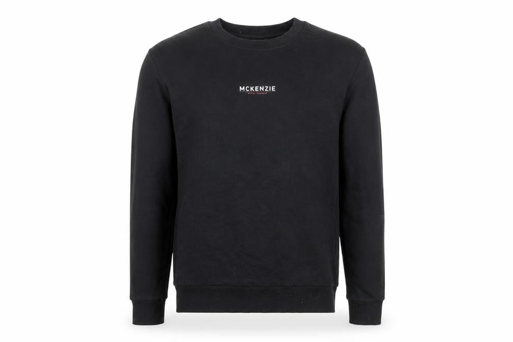 Mens UK M Regular McKenzie Black Pullover Sweatshirt