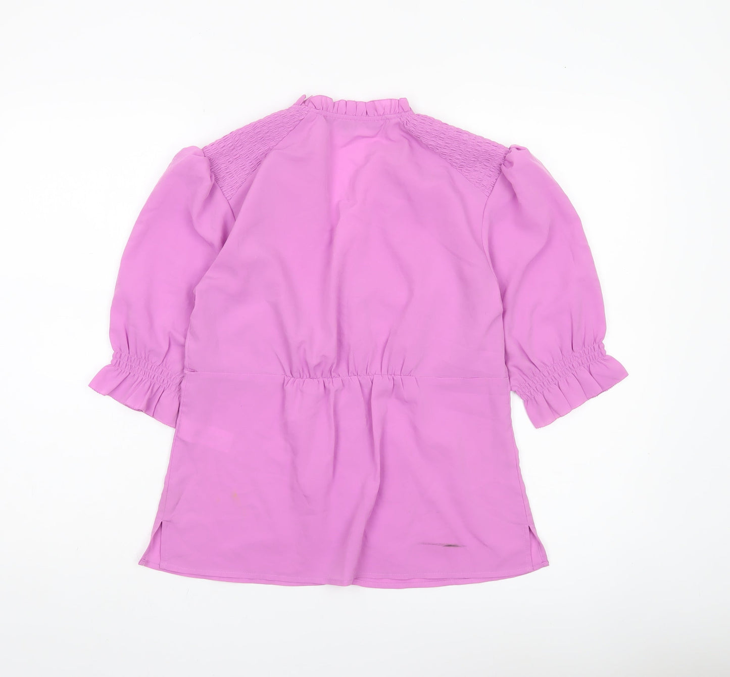 French Connection Womens Pink Size 10 Tunic Blouse 3/4 Sleeve V-Neck