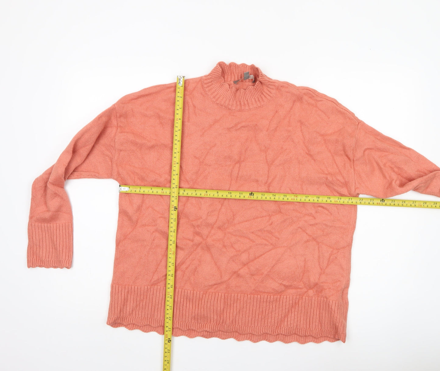Oasis Women’s Pink Mock Neck Knit Pullover Jumper Size S