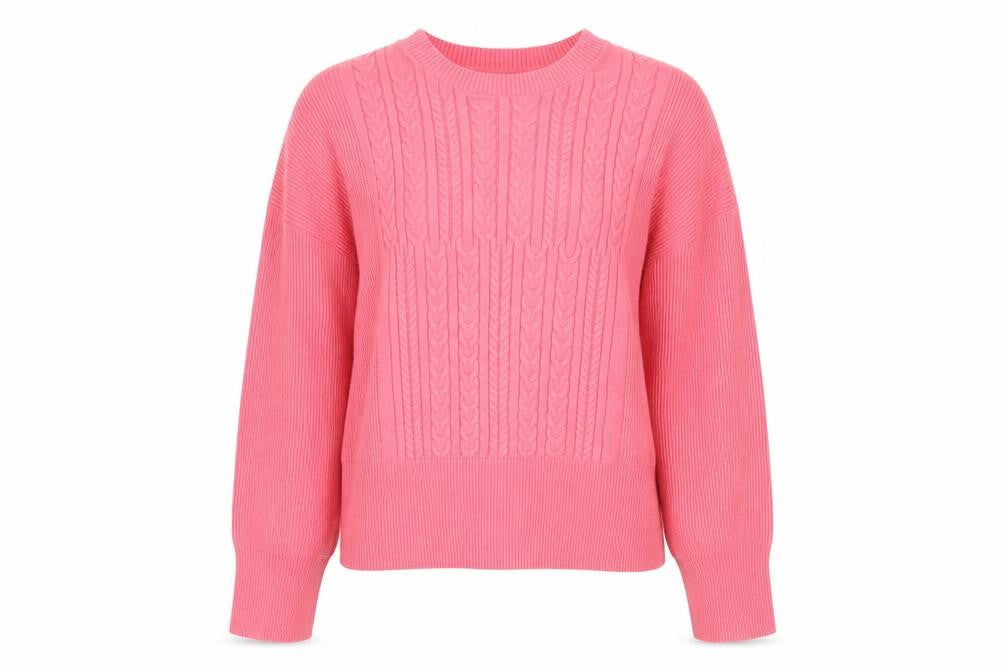 Marks and Spencer Women’s Pink Cable Knit Jumper L Regular