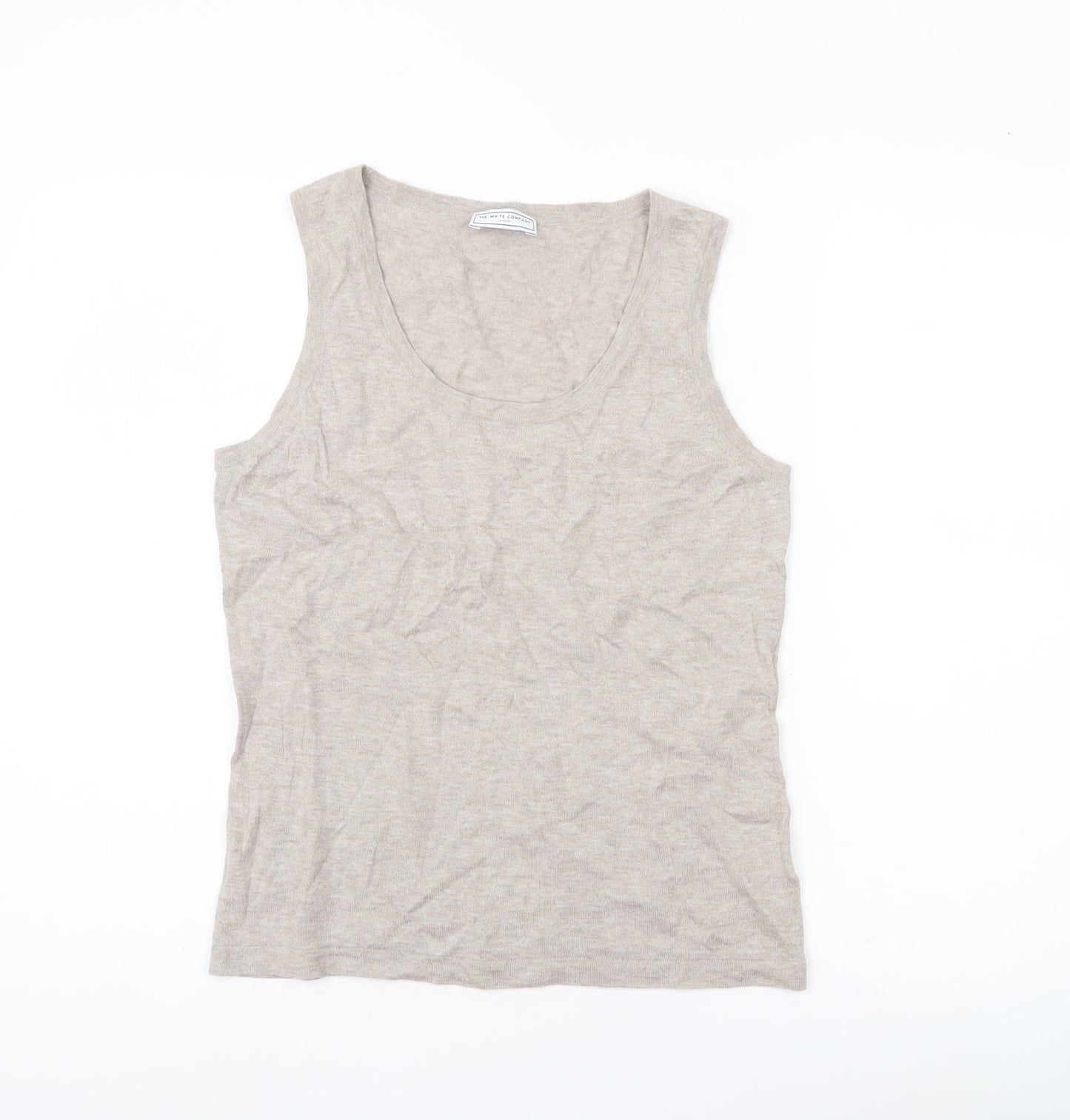 The White Company Women’s Beige Tank Top M Cotton Cashmere Scoop Neck