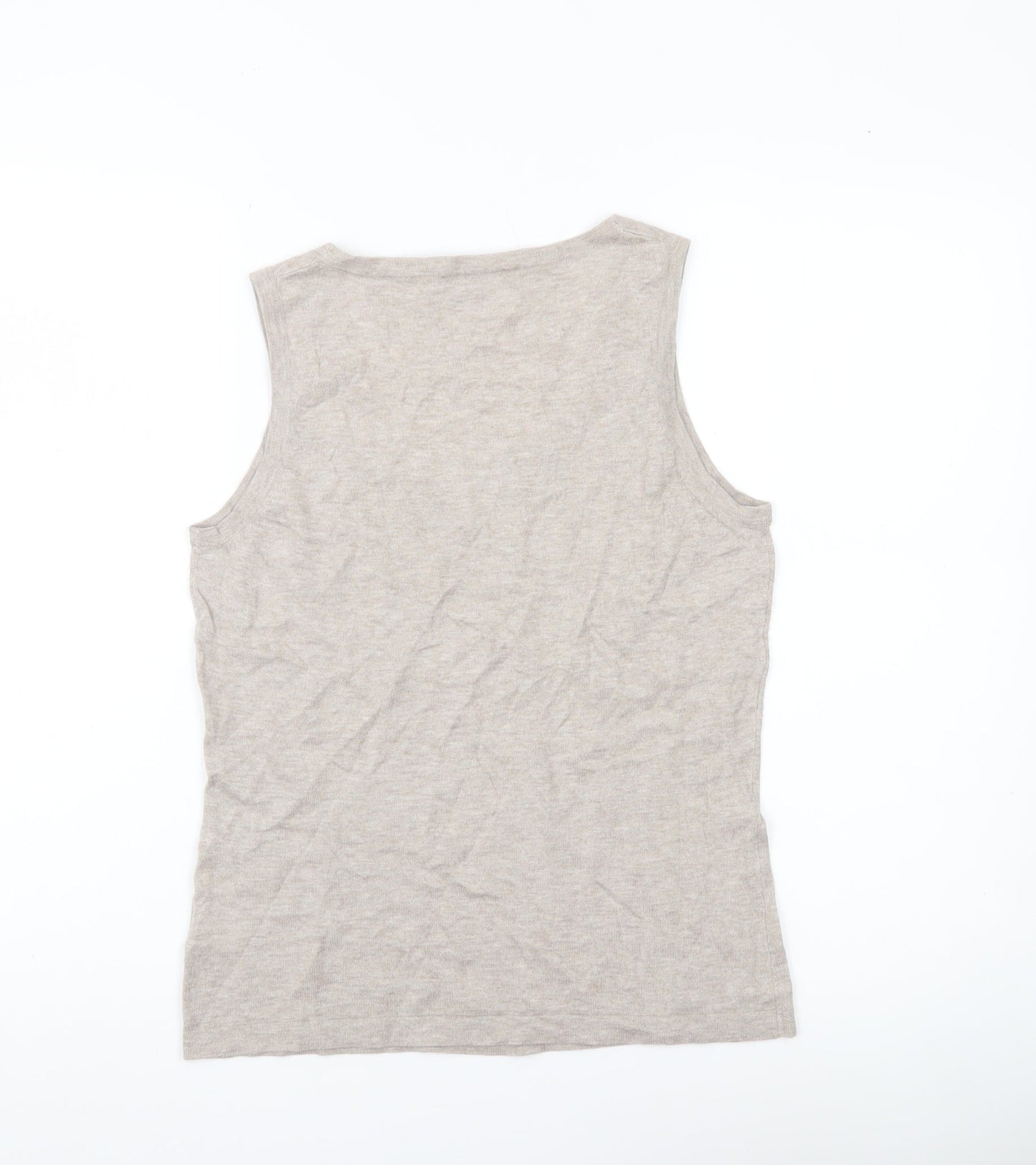 The White Company Women’s Beige Tank Top M Cotton Cashmere Scoop Neck