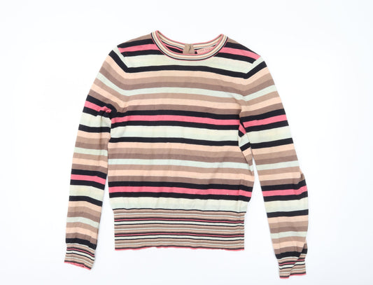 Ted Baker Women's Multicoloured Stripe Cotton Jumper Size 10