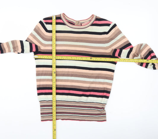 Ted Baker Women's Multicoloured Stripe Cotton Jumper Size 10