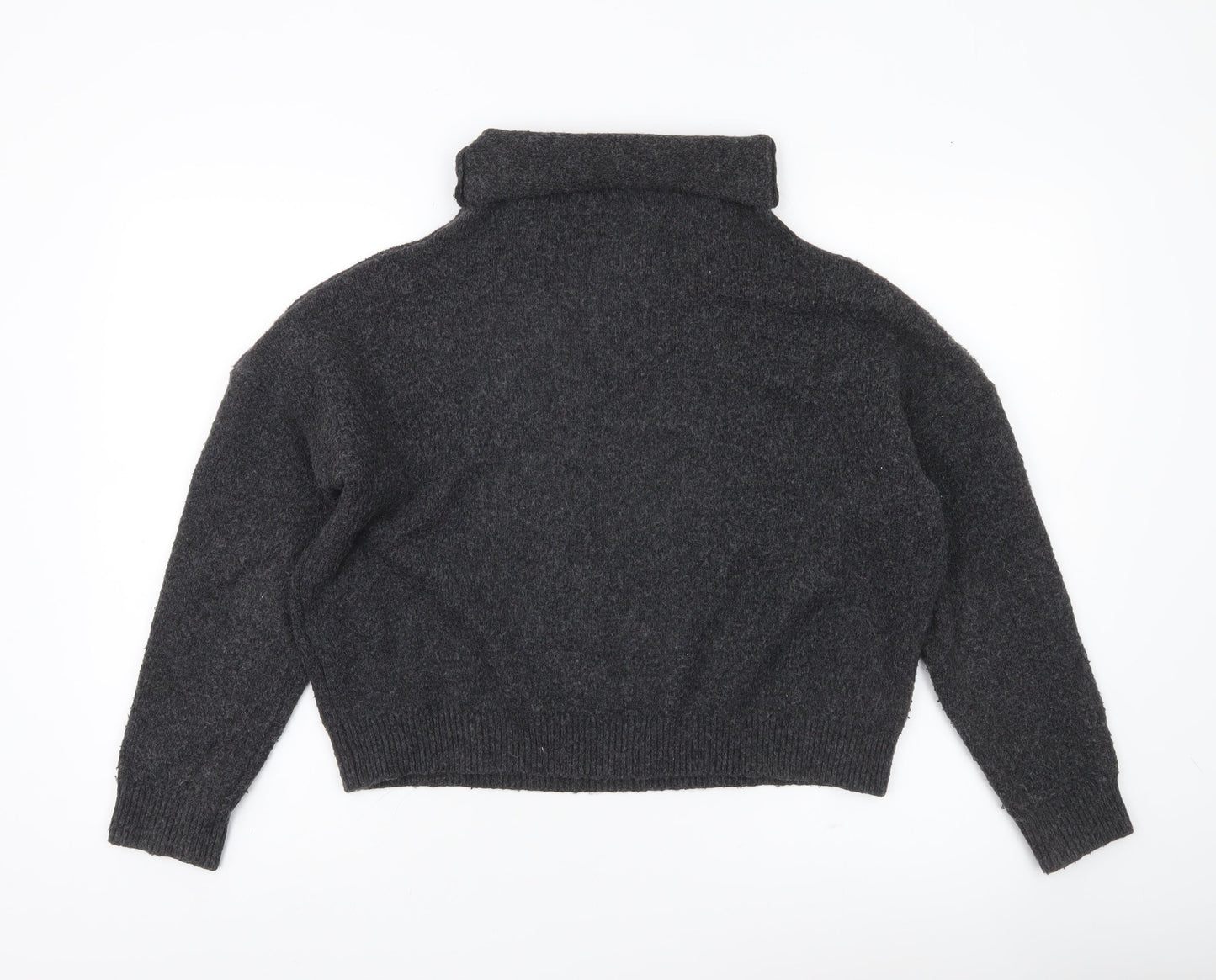 Superdry Womens Grey Roll Neck Jumper Size 14 Wool Blend