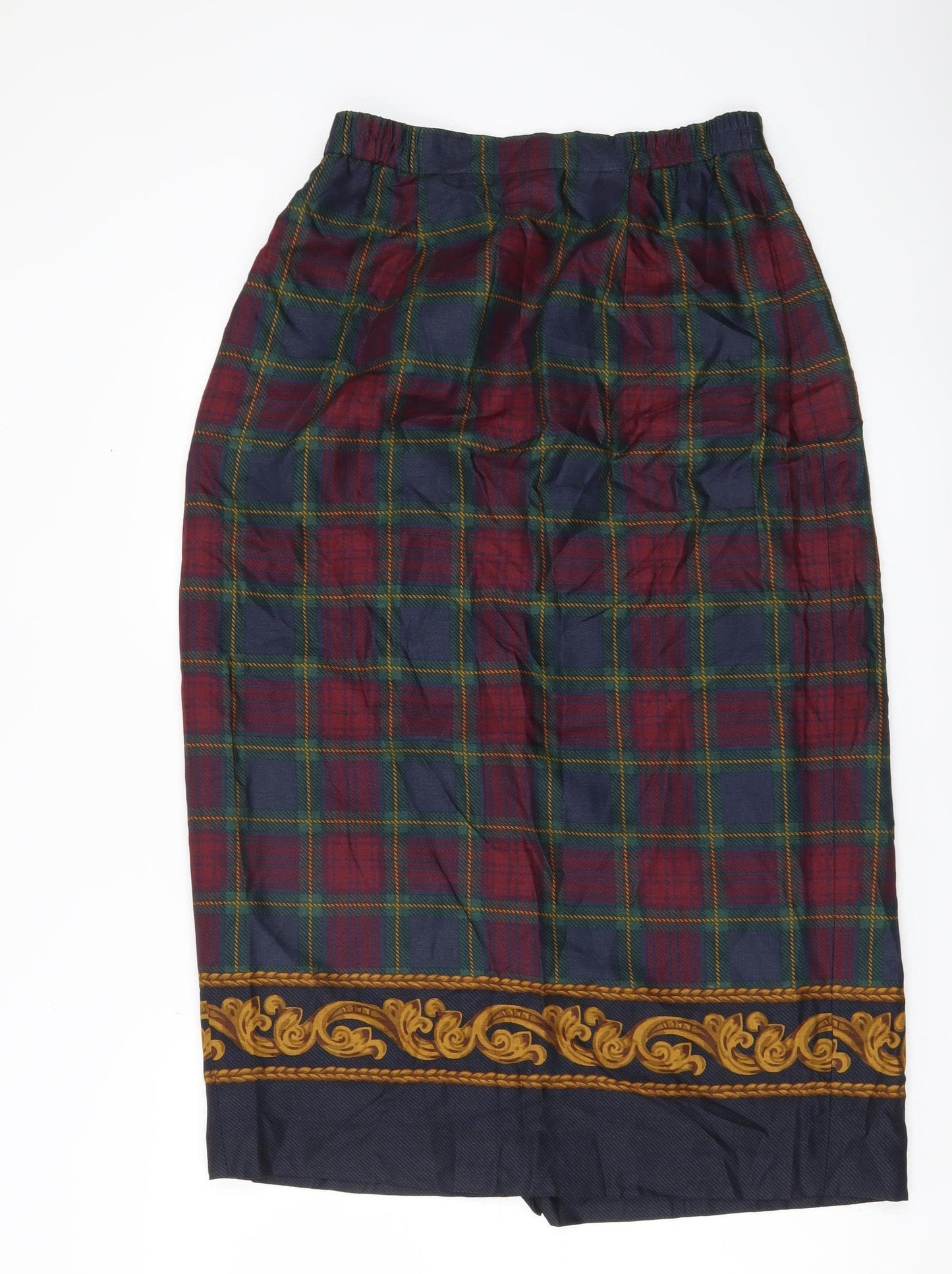 JHC Women’s Multicoloured Plaid Midi Pencil Skirt Size 10 Rayon