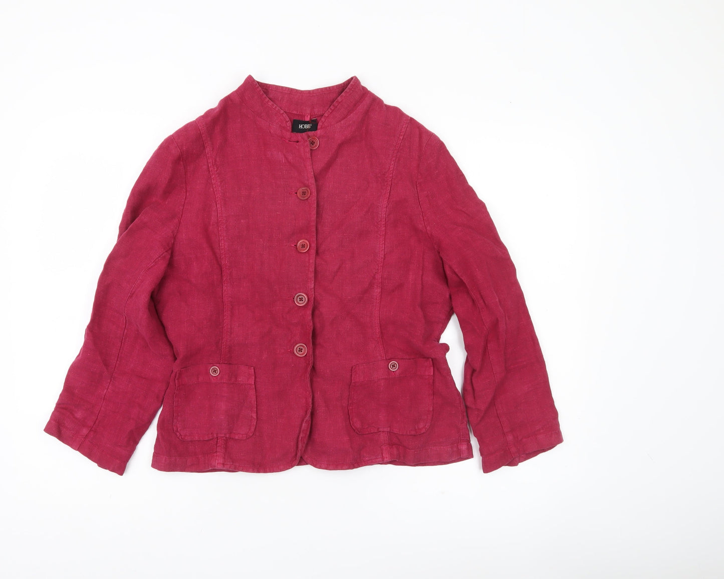 Hobbs Women’s Pink Linen Blazer Jacket Size 12 Workwear