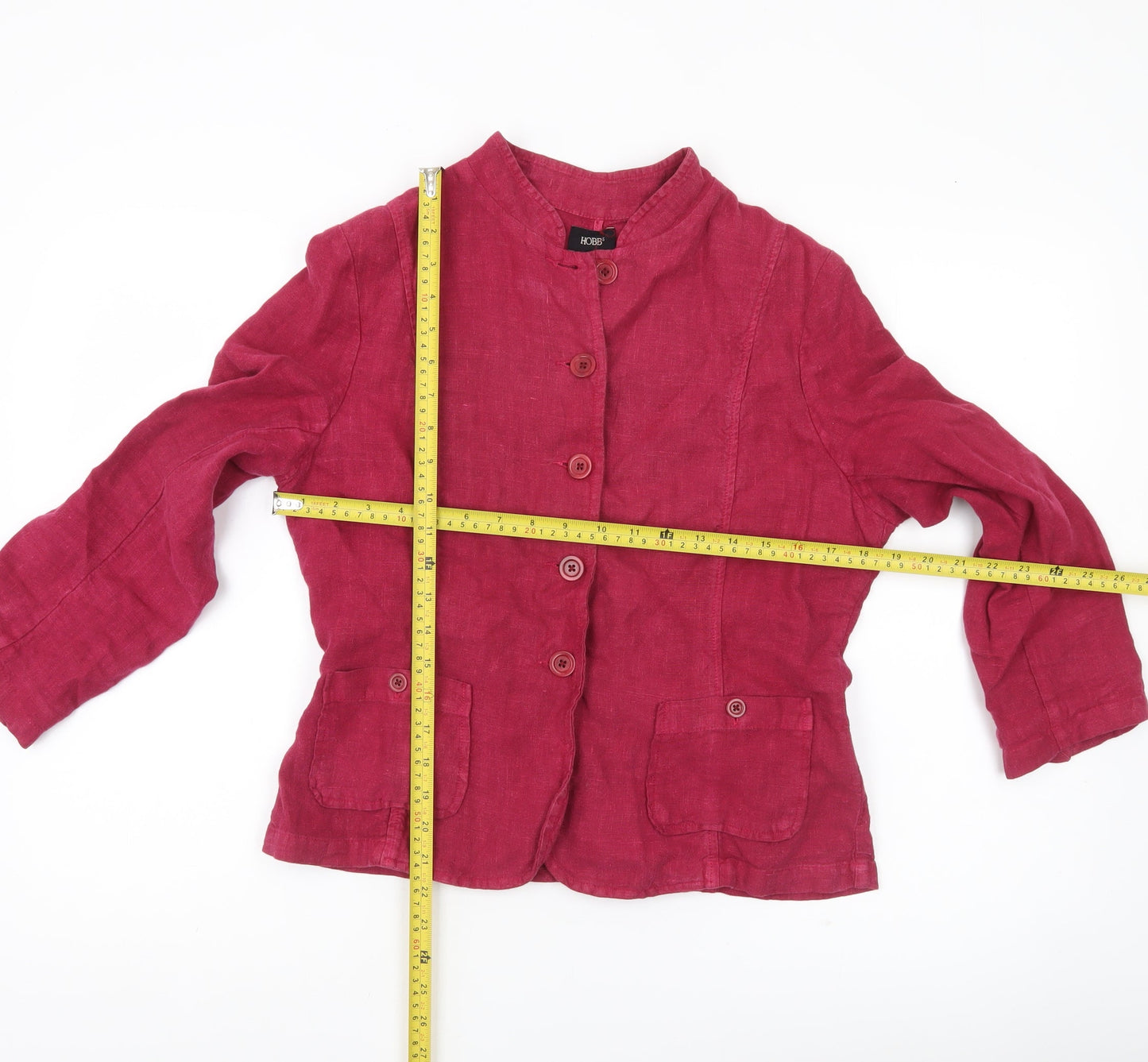 Hobbs Women’s Pink Linen Blazer Jacket Size 12 Workwear