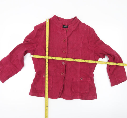 Hobbs Women’s Pink Linen Blazer Jacket Size 12 Workwear
