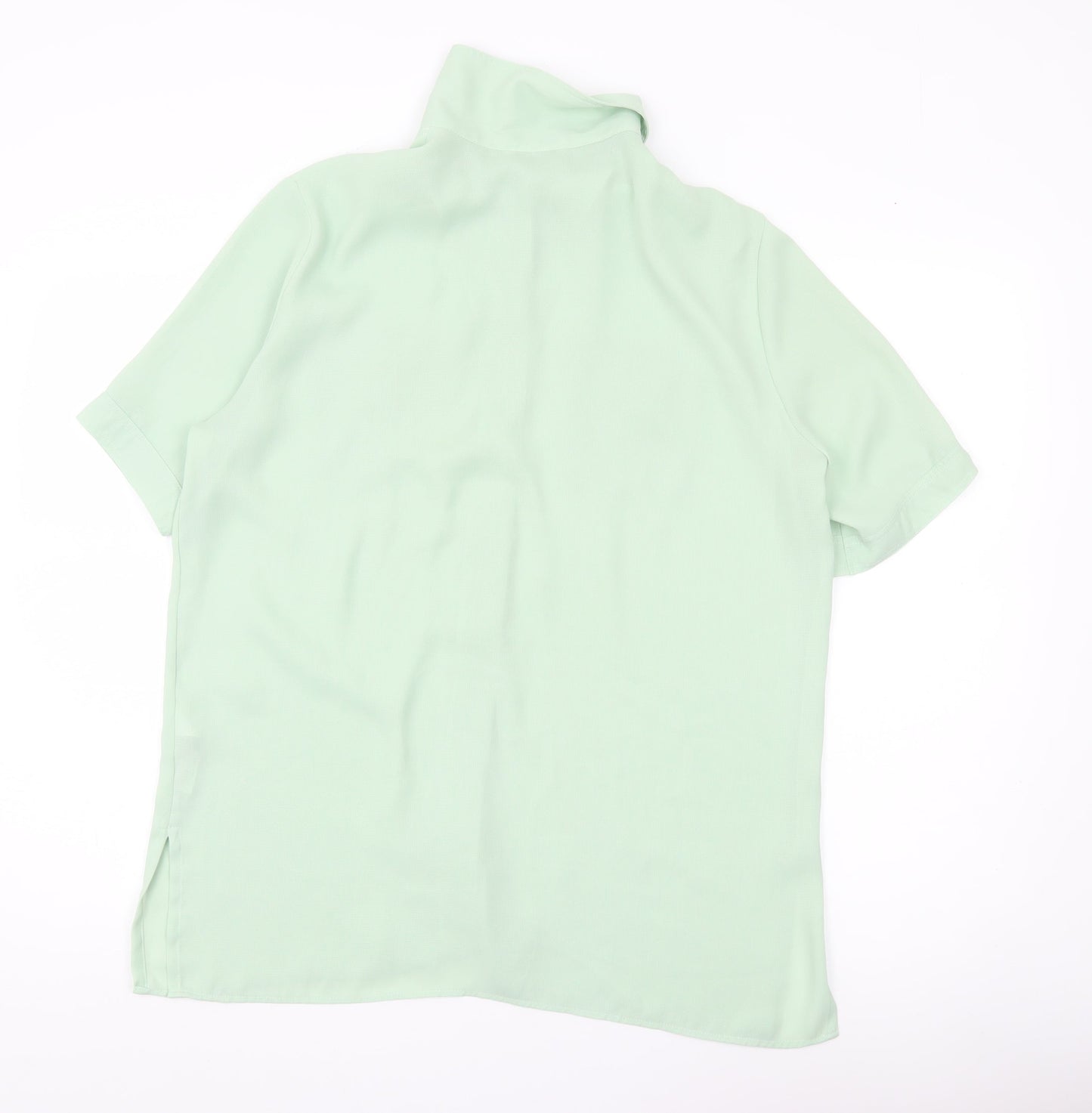 Marks and Spencer Women’s Green Button-Up Shirt UK 14 Short Sleeve