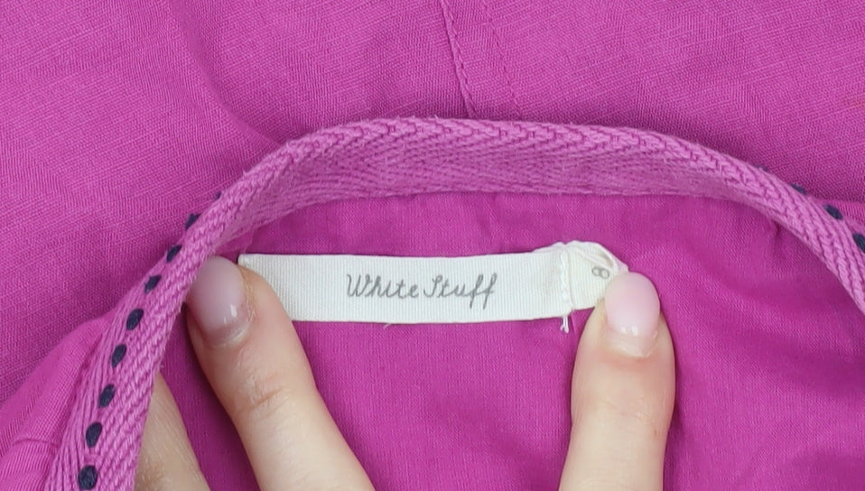 White Stuff Womens Pink Size 8 Linen Cotton Knee Length Pencil Skirt