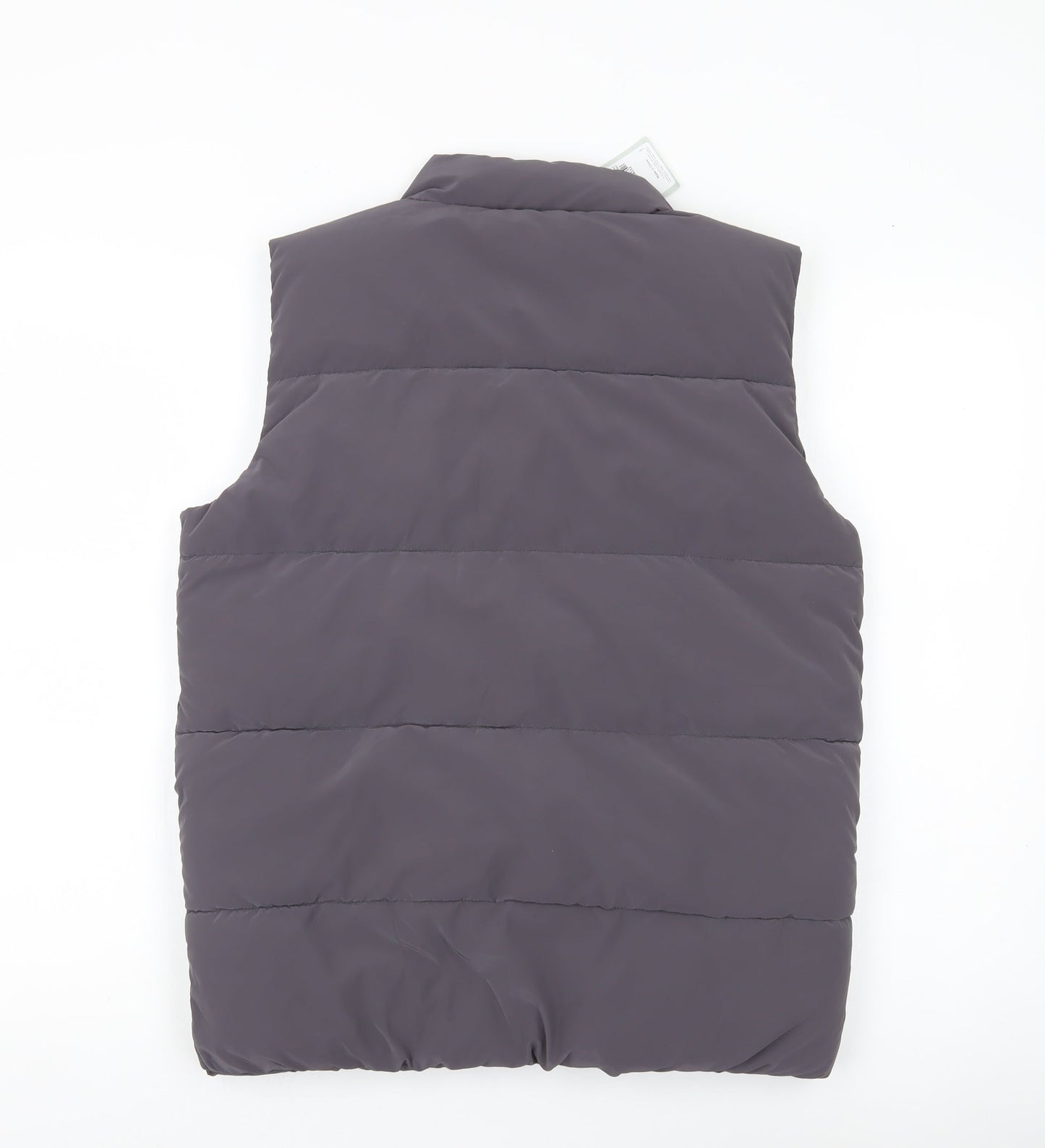 Tu Girls Grey Puffer Bodywarmer 13-14Y Regular Fit Quilted Zip Waistcoat