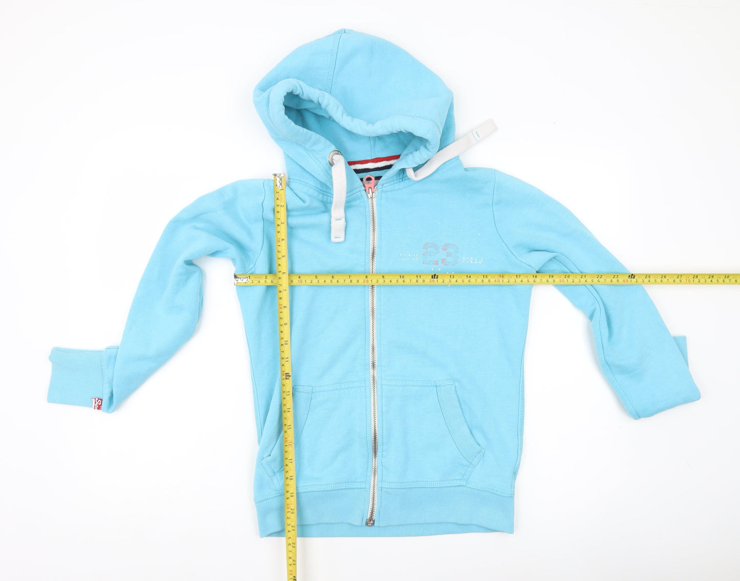 Superdry Womens Blue Small Full Zip Hoodie Track & Field