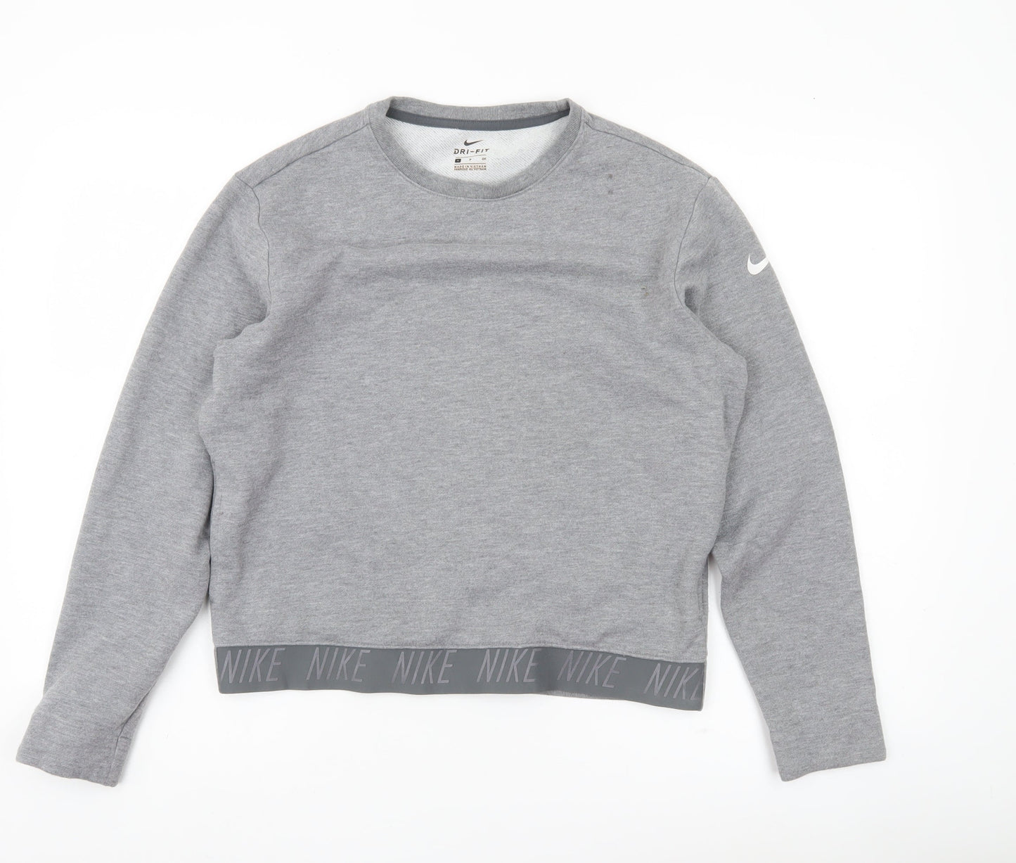 Nike Women’s Grey Dri-Fit Sweatshirt Small Pullover Long Sleeve