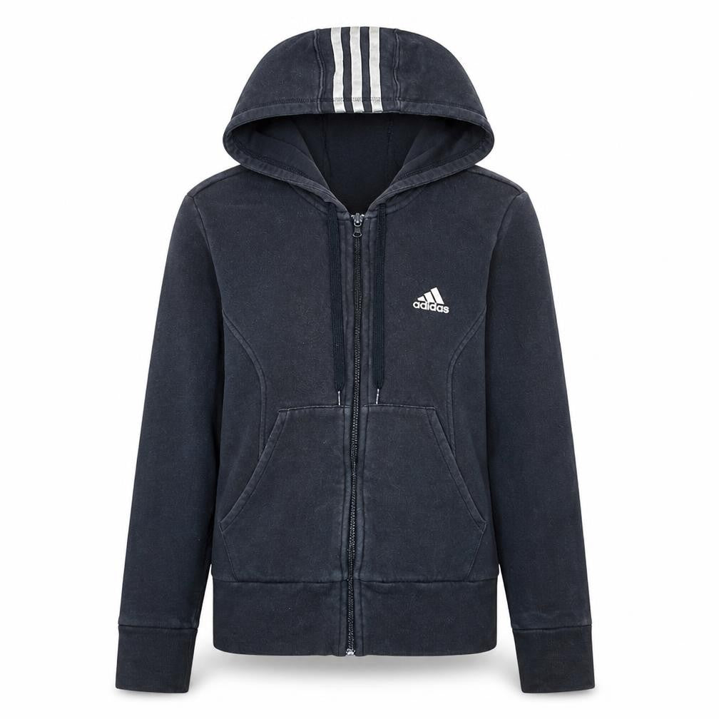 Womens UK 1214 Regular adidas Black Full Zip Hoodie