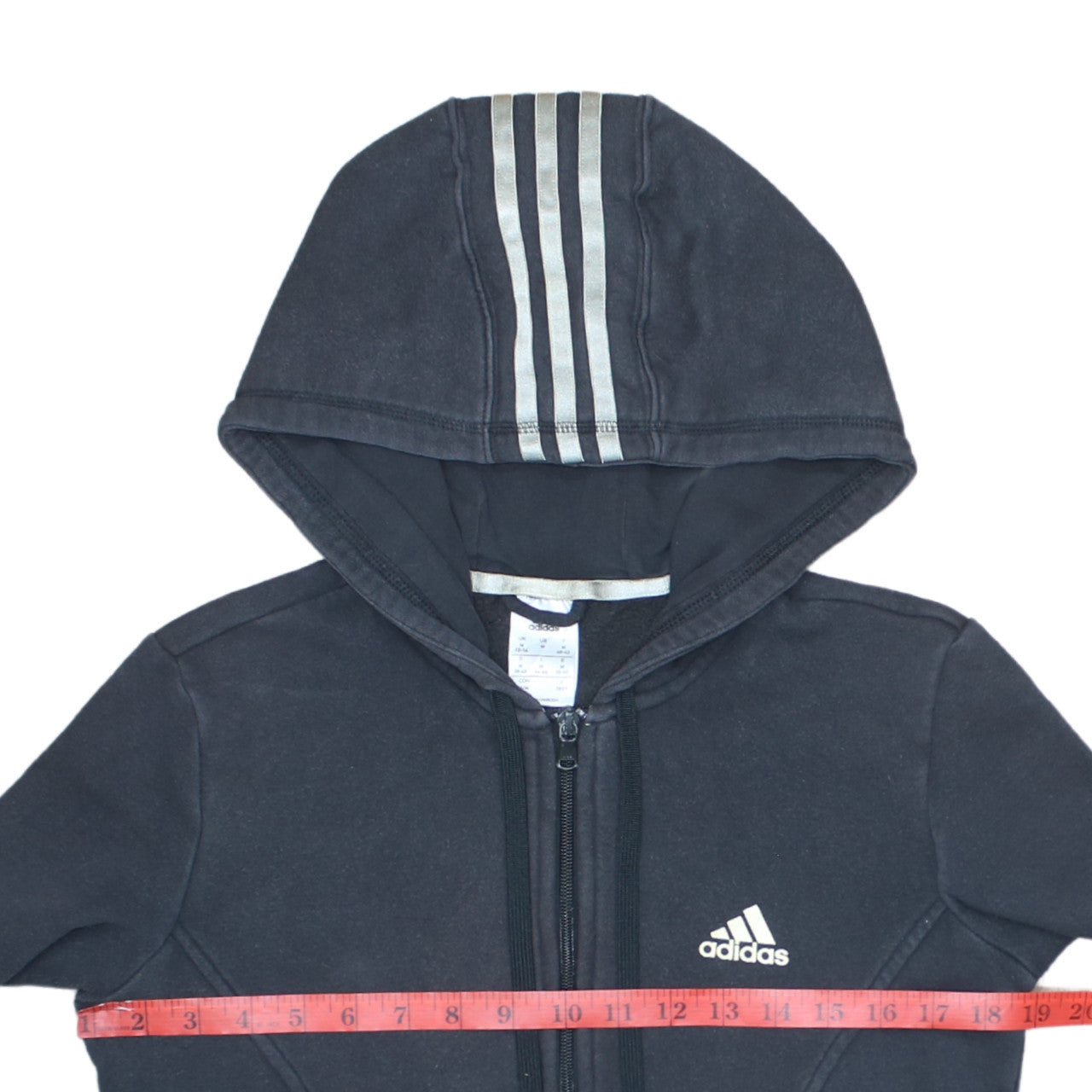 Adidas Womens Black Full Zip Hoodie Sweatshirt Size M 12-14 UK