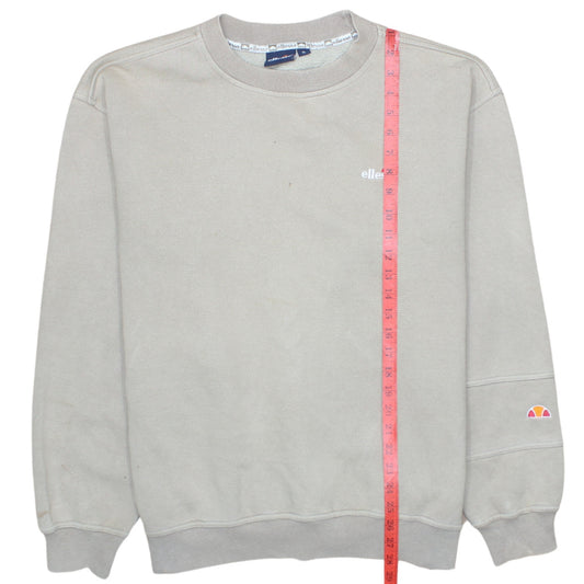 Ellesse Men’s Beige XL Sweatshirt Pullover Crew Neck Logo Cotton Blend
