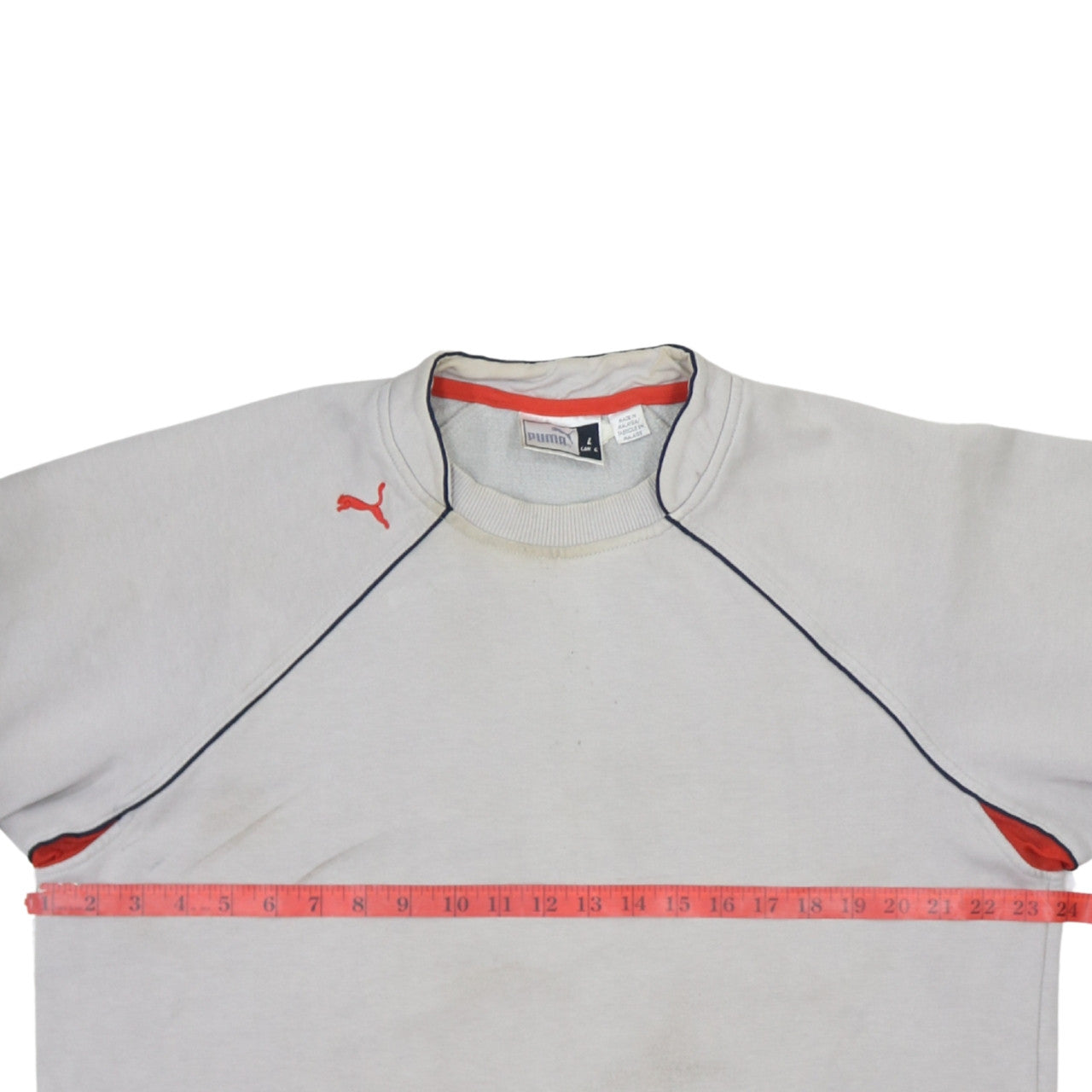 Puma Mens Beige Long Sleeve Crew Neck Pullover Sweatshirt Size L