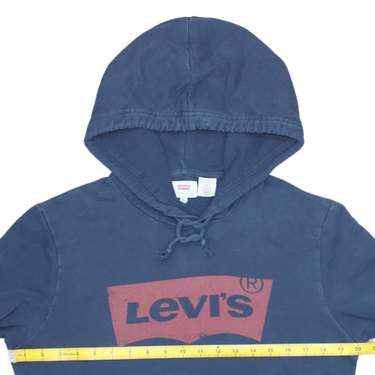 Levi's Men Blue Pullover Hoodie Small Logo Graphic Cotton