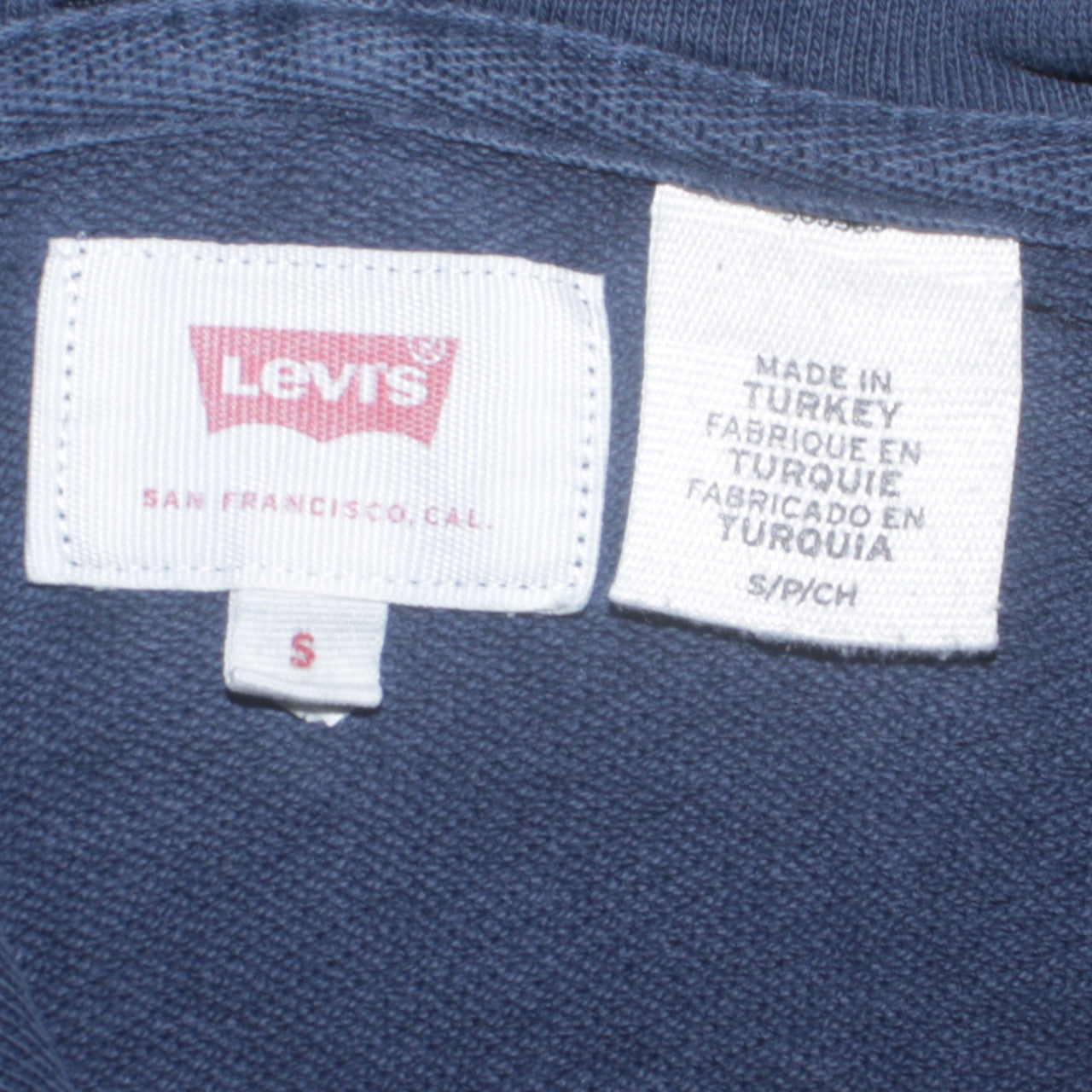 Levi's Men Blue Pullover Hoodie Small Logo Graphic Cotton