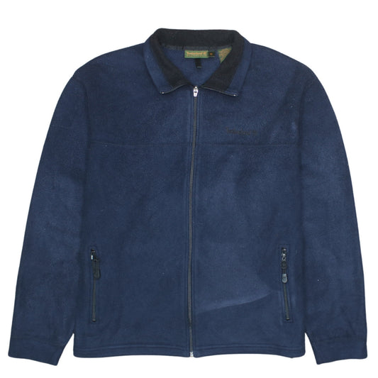 Timberland Mens Blue Fleece Jacket Size M Full Zip Outdoor Casual