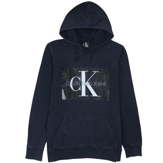 Calvin Klein Jeans Men's Blue XL Pullover Hoodie with Logo