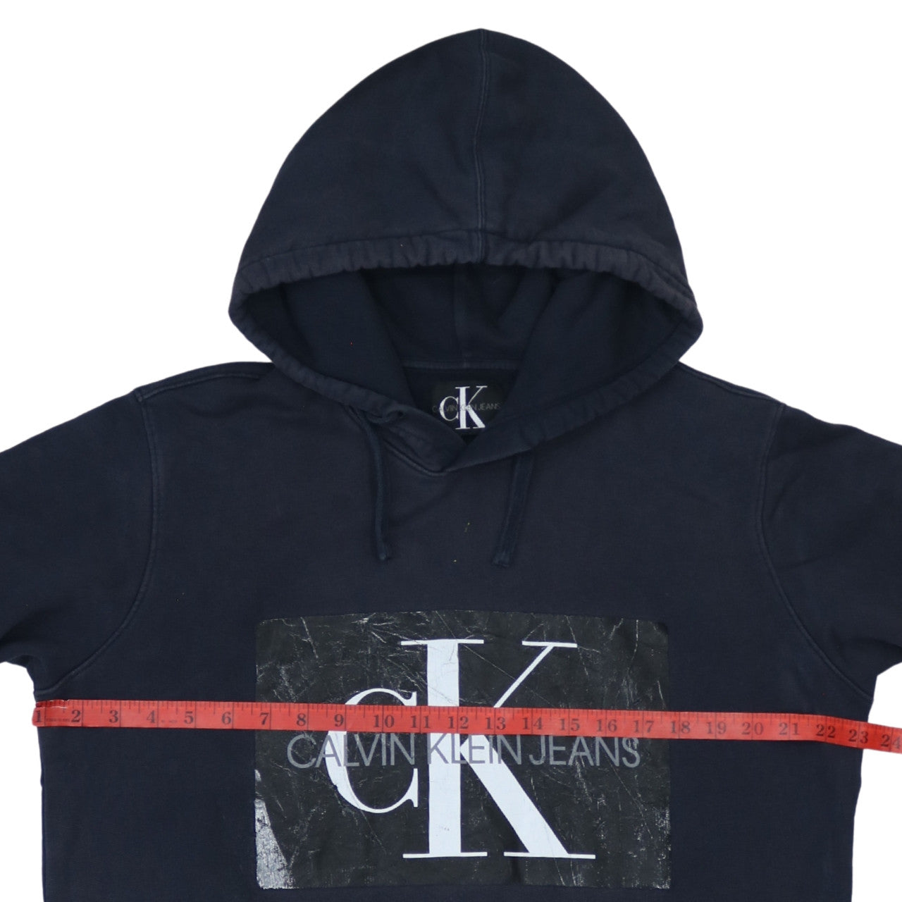 Calvin Klein Jeans Men's Blue XL Pullover Hoodie with Logo