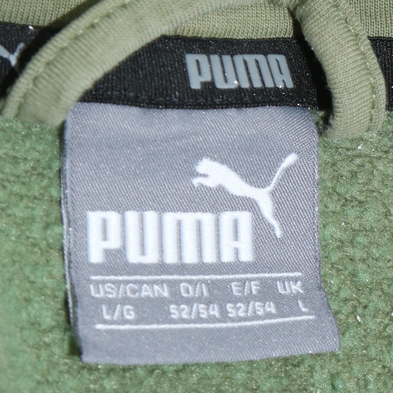 Puma Men’s Green Full Zip Hoodie L Sports Logo Graphic Sweatshirt