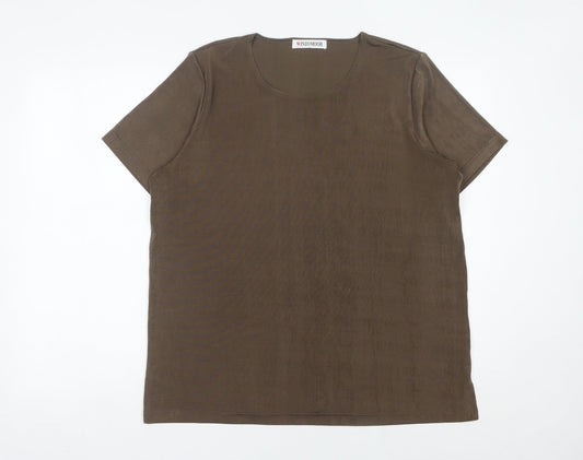 Windsmoor Women’s Brown Short Sleeve Scoop Neck T-Shirt L