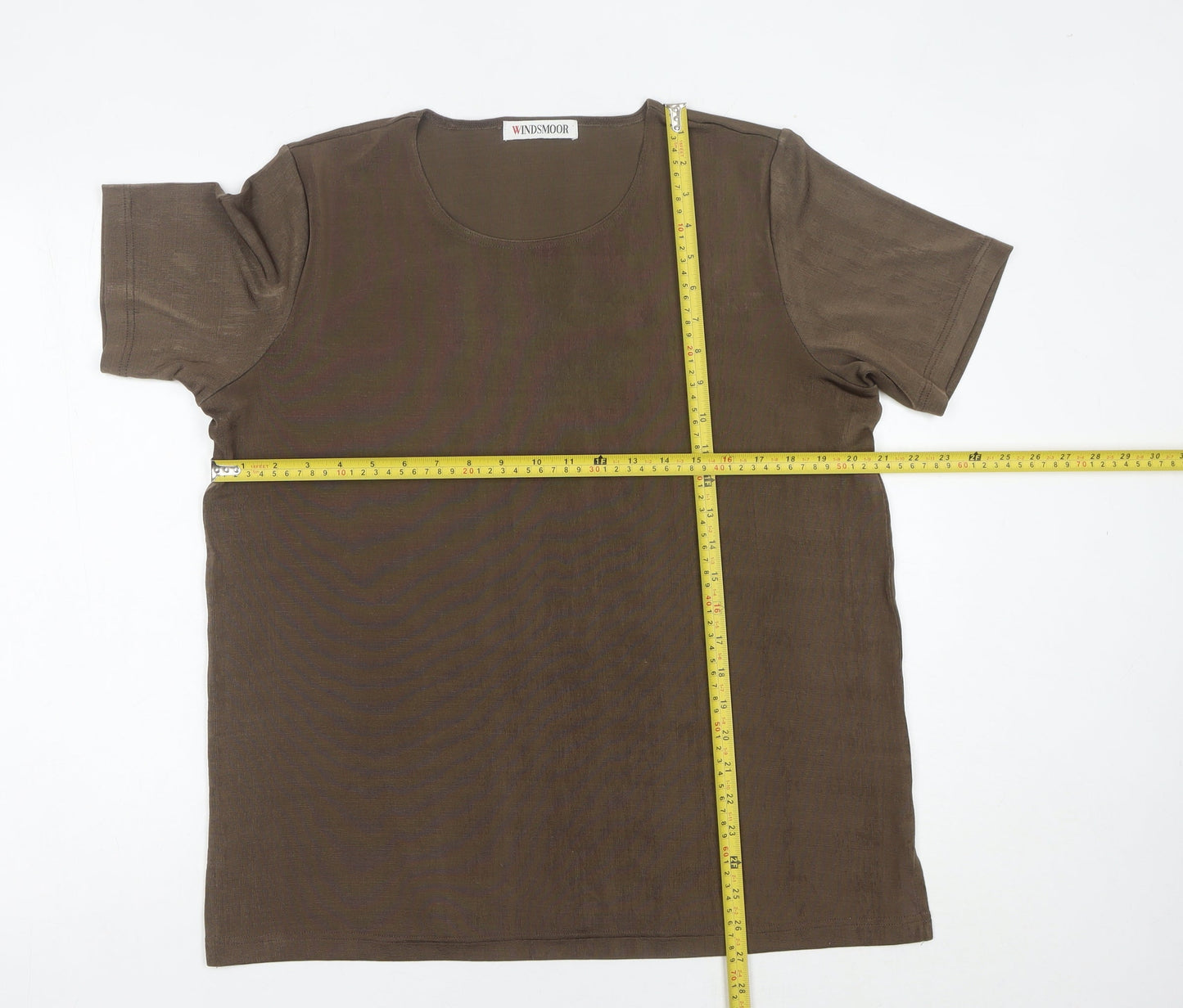 Windsmoor Women’s Brown Short Sleeve Scoop Neck T-Shirt L