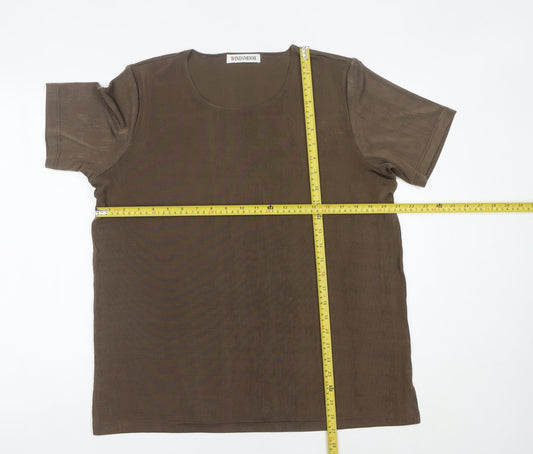 Windsmoor Women’s Brown Short Sleeve Scoop Neck T-Shirt L