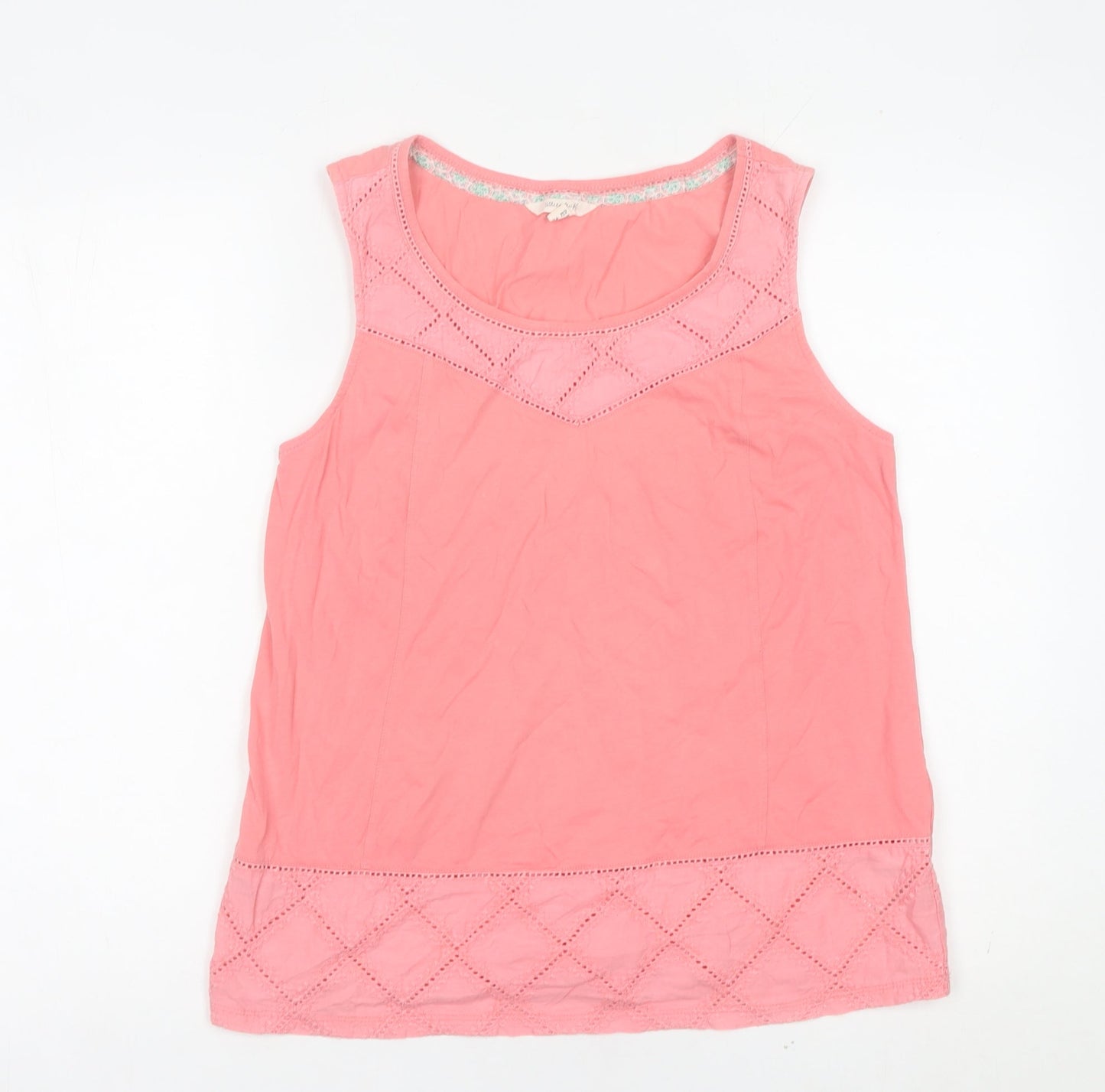 White Stuff Womens Pink Cotton Sleeveless Tank Top UK 12