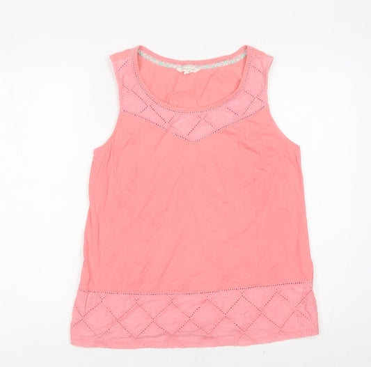 White Stuff Womens Pink Cotton Sleeveless Tank Top UK 12