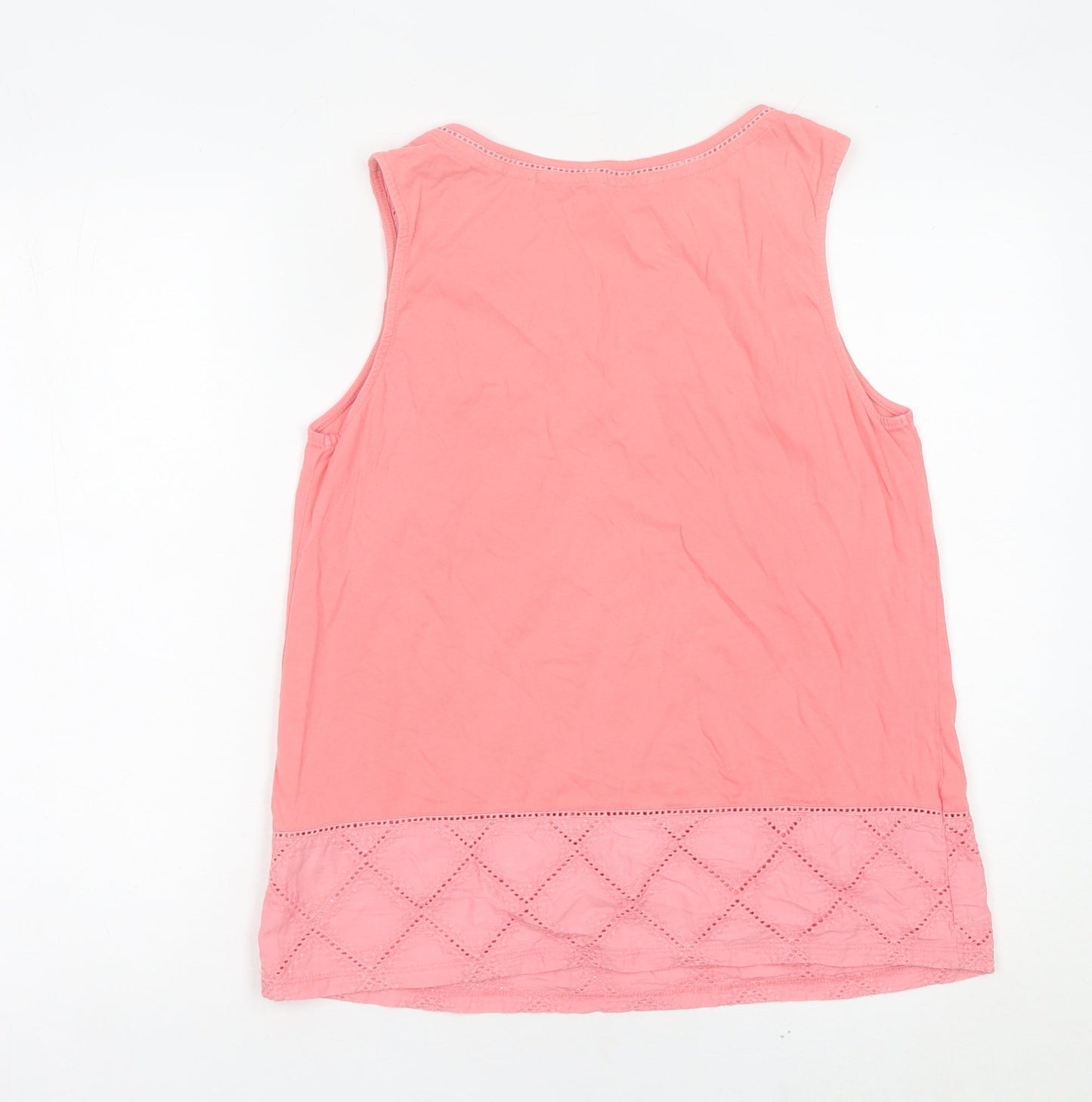 White Stuff Womens Pink Cotton Sleeveless Tank Top UK 12