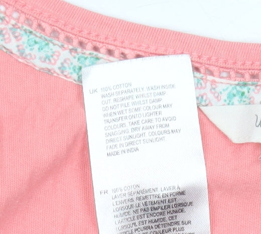 White Stuff Womens Pink Cotton Sleeveless Tank Top UK 12