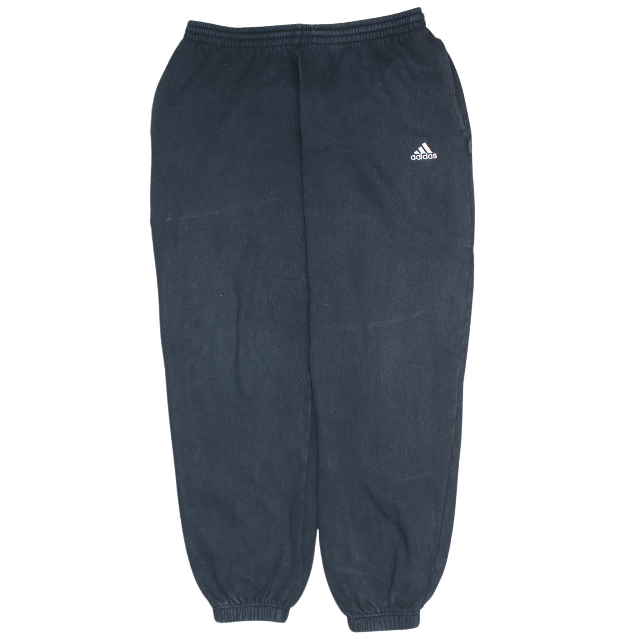 Adidas Men's Black L Sweatpants Regular Fit Fleece Tapered