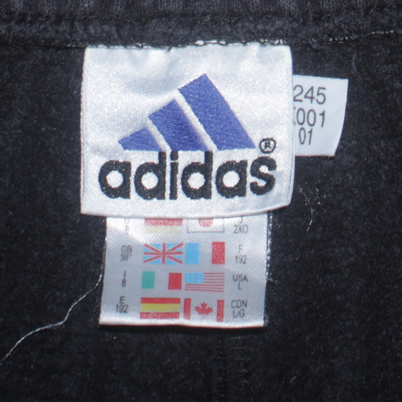 Adidas Men's Black L Sweatpants Regular Fit Fleece Tapered