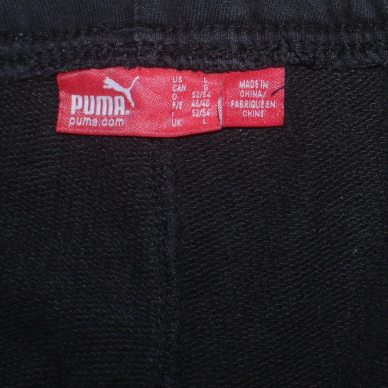 Puma Mens Black Sweatpants L Elastic Waist Tapered Joggers