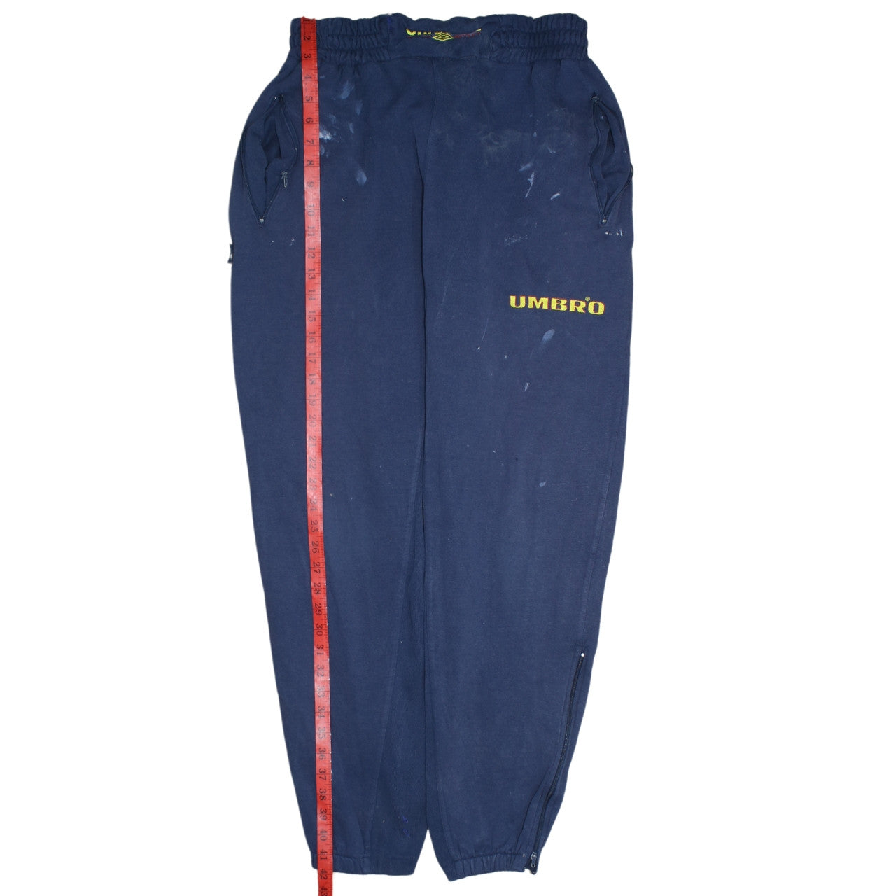 Umbro Womens Blue M Sweatpants Retro Fleece Elastic Waist Zip Pockets