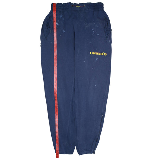 Umbro Womens Blue M Sweatpants Retro Fleece Elastic Waist Zip Pockets