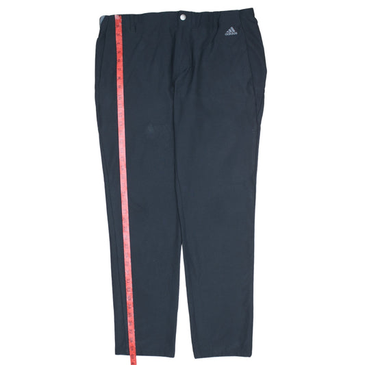 Adidas Mens Black Track Pants Size L 36x32 Straight Leg Sports Trousers